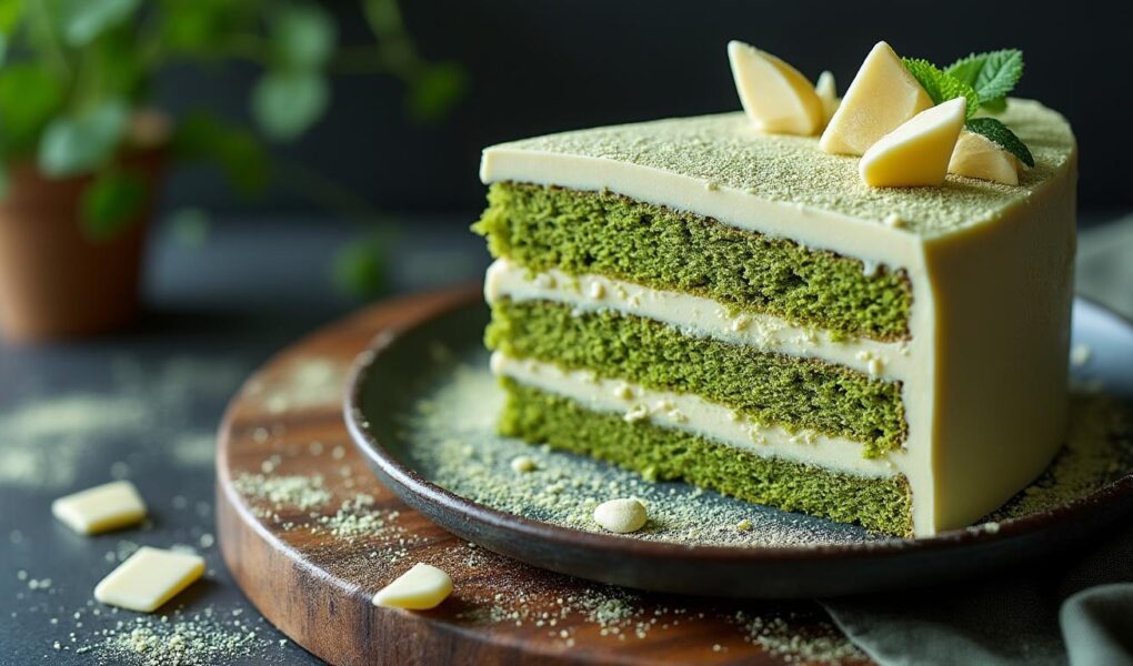 découvrez notre irrésistible cake au thé matcha et chocolat blanc, une délicieuse fusion de douceur et de finesse. parfait pour sublimer vos pauses gourmandes, ce gâteau vous offre une expérience gustative unique et raffinée.