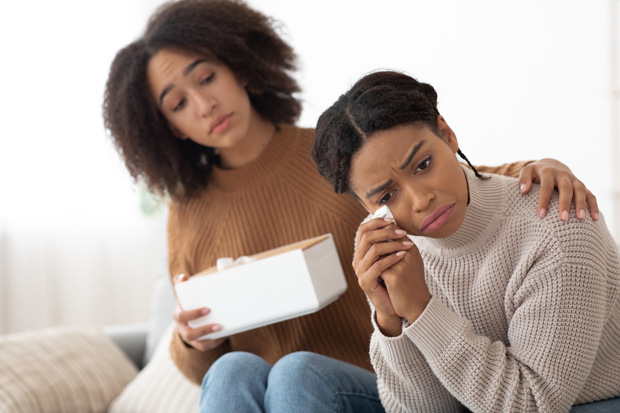 Consolation, sadness, support and problems in relationship
