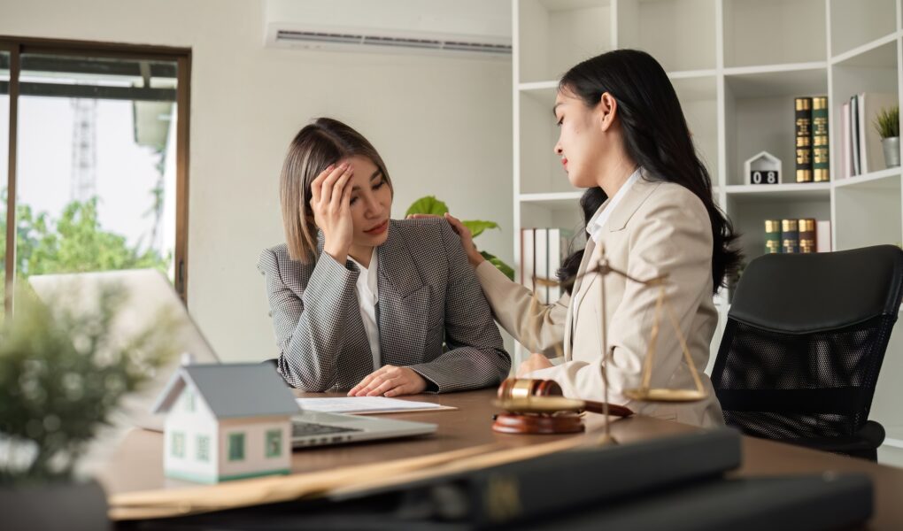 Lawyer and consolation for his clients Providing legal advice and justice for victims of trust that