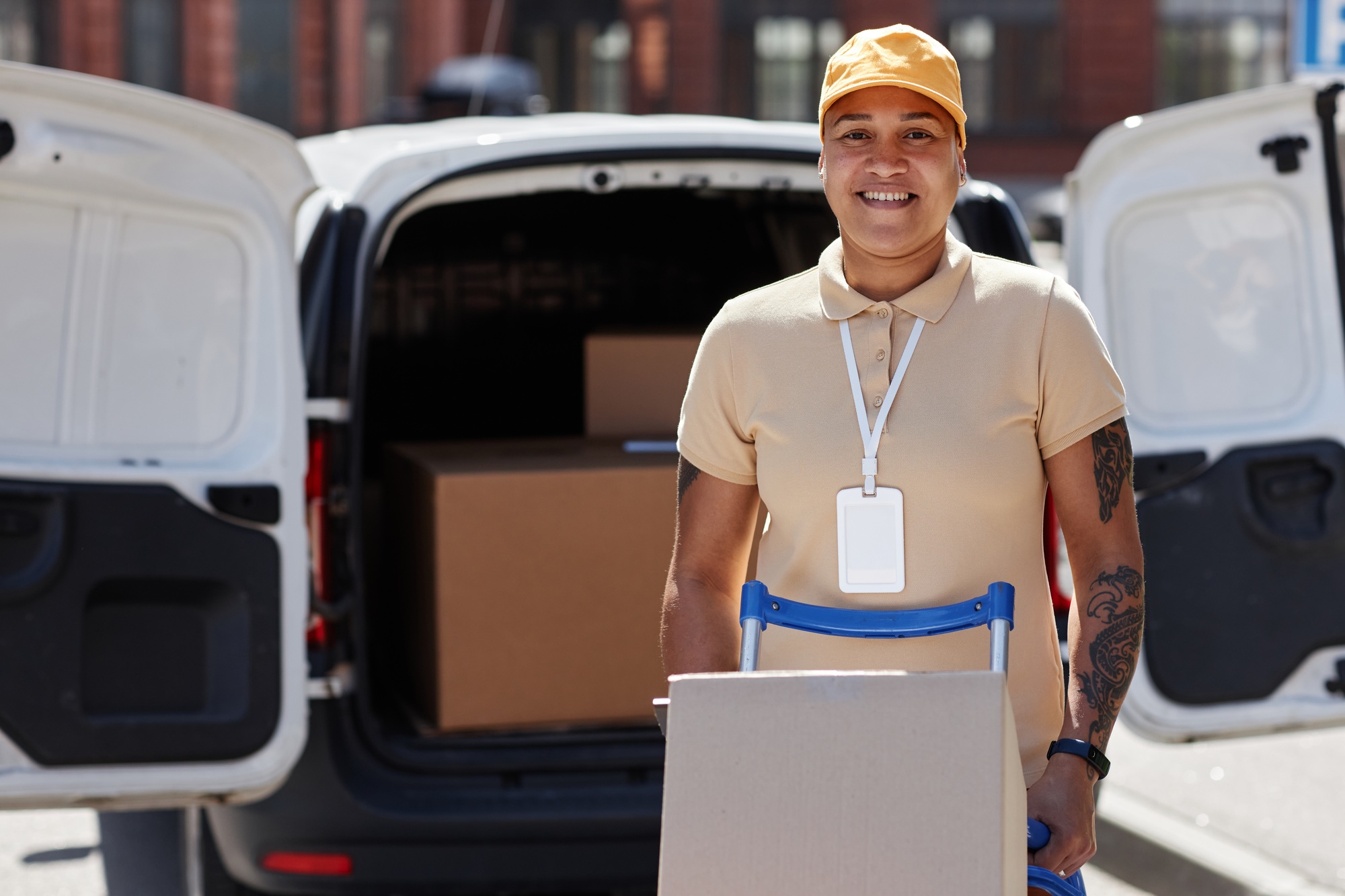 Portrait Of Female Delivery Worker