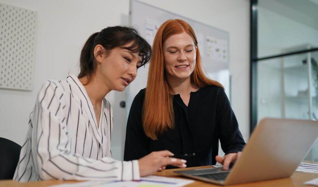 Young businesswoman working in office