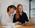 Young businesswoman working in office
