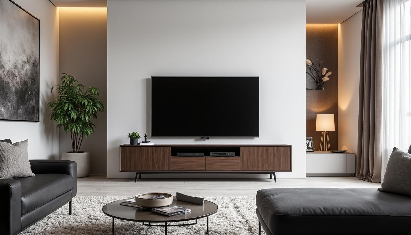 découvrez le meuble tv kaorka k16 xs 120cm en noyer, une solution élégante et moderne qui s’adapte à tous les styles d’intérieur. alliez design tendance, fonctionnalité et qualité pour sublimer votre salon.