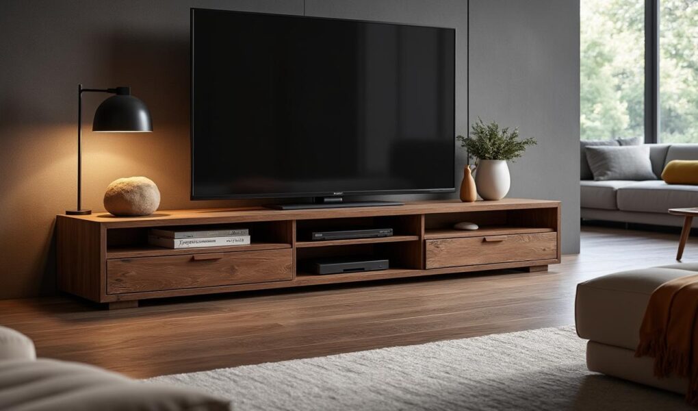 découvrez le meuble tv kaorka k16 xs 120cm en noyer, une pièce élégante et moderne qui s'adapte à tous les styles d'intérieur. pratique et tendance, il sublimera votre salon tout en optimisant votre espace multimédia.