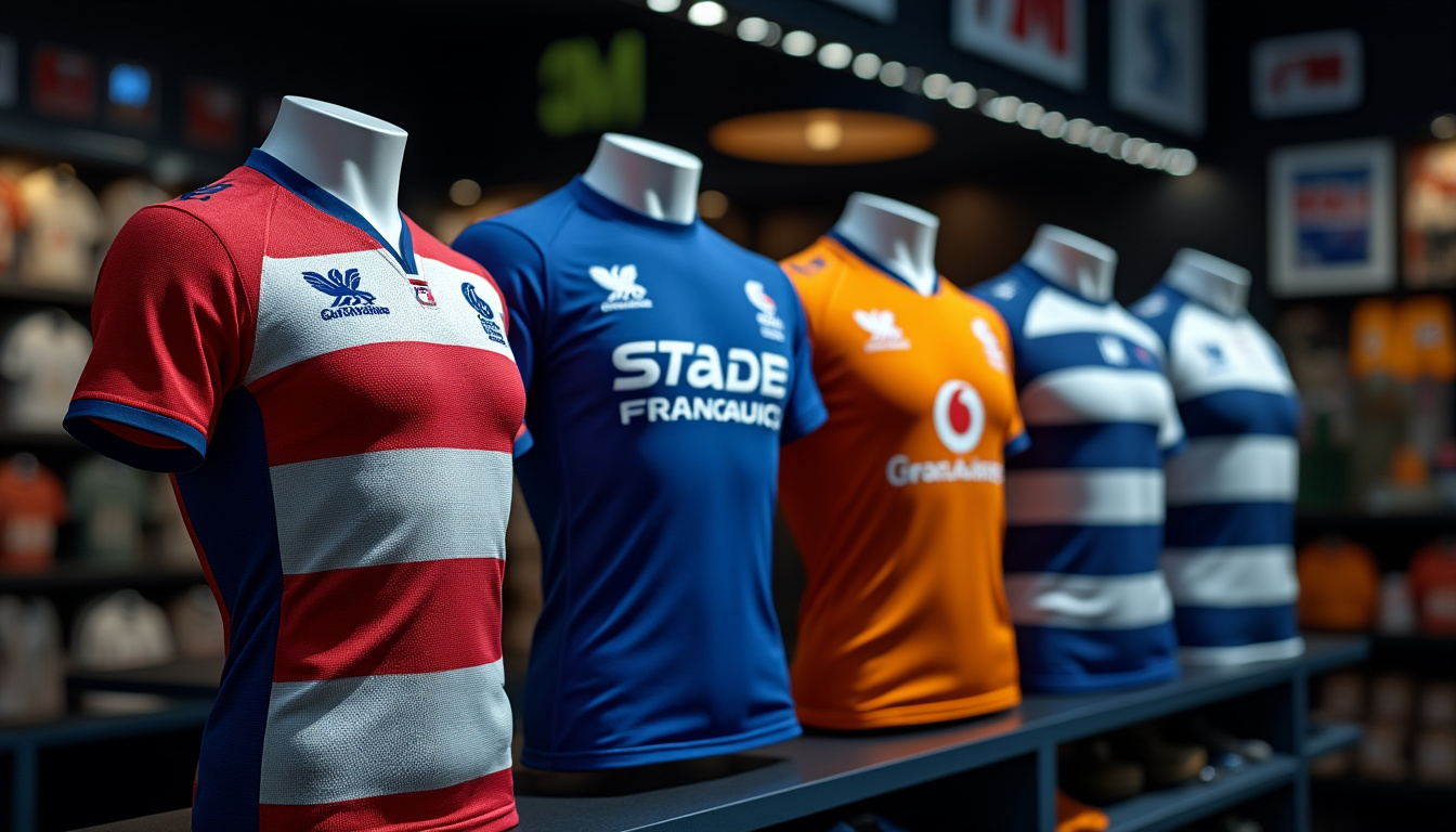 découvrez notre sélection des 5 maillots stade français les plus populaires avec sponsor cette année. des modèles incontournables pour tous les fans du club de rugby parisien !