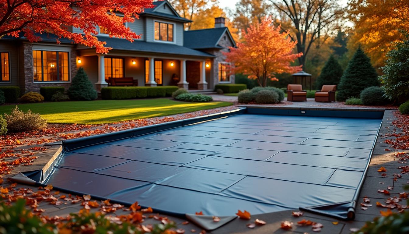 découvrez les avantages d'utiliser un filet de piscine pour une bâche d'hivernage efficace, protégeant votre piscine des débris tout en facilitant l'entretien pendant l'hiver.