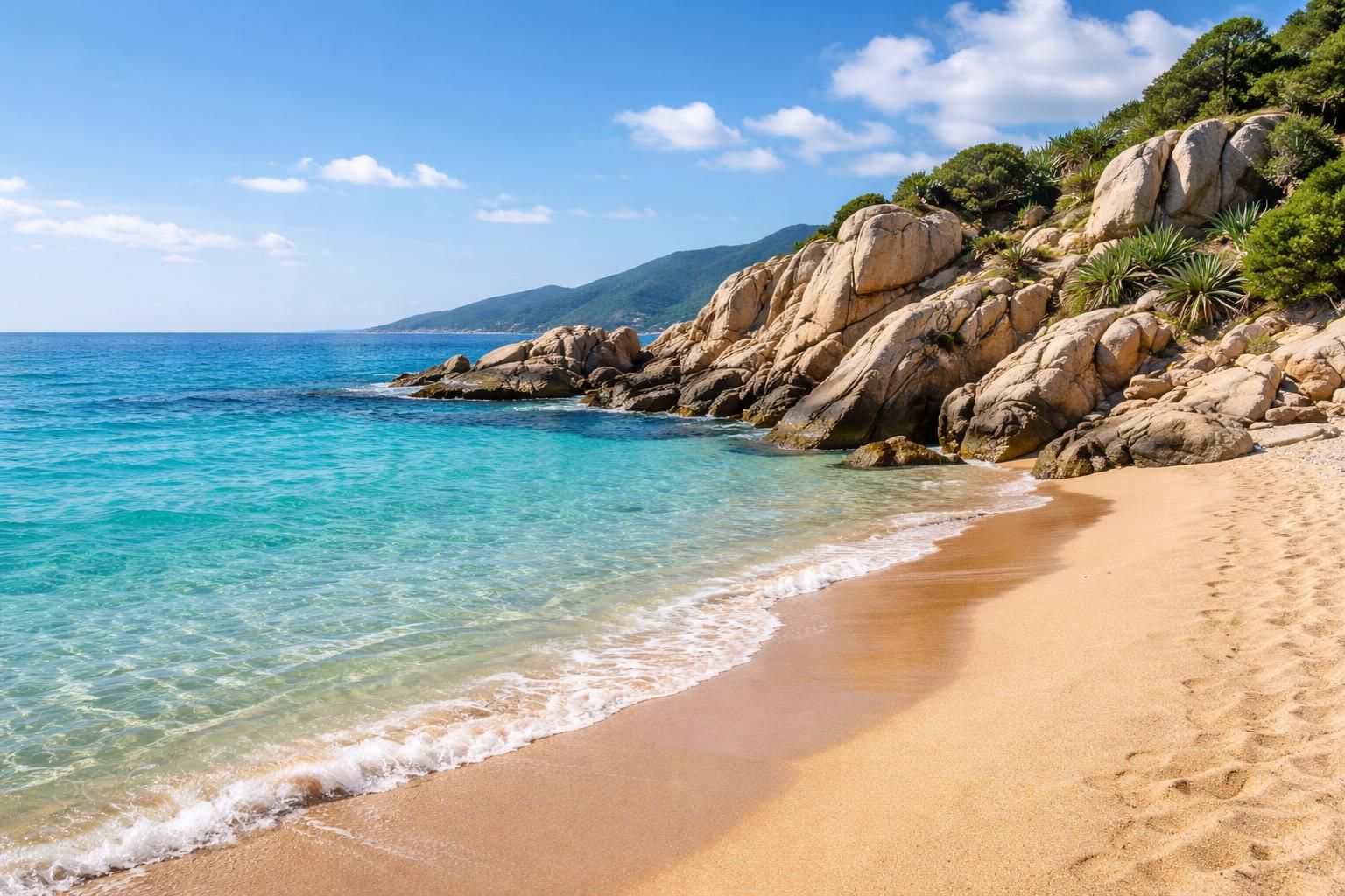 explorez la plage de tiuccia, un lieu unique où sable fin et rochers majestueux se rencontrent pour offrir un cadre naturel exceptionnel et des paysages à couper le souffle.