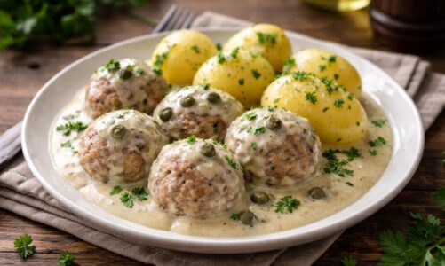 découvrez la recette authentique des königsberger klopse, ces boulettes de viande traditionnelles allemandes en sauce blanche aux câpres, un plat emblématique à savourer chez vous.