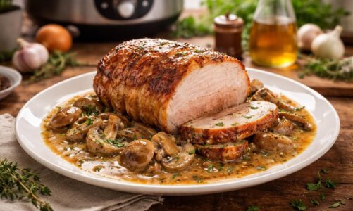 Rôti de porc au Cookeo avec un fond de veau aux champignons : la recette parfaite pour votre dîner