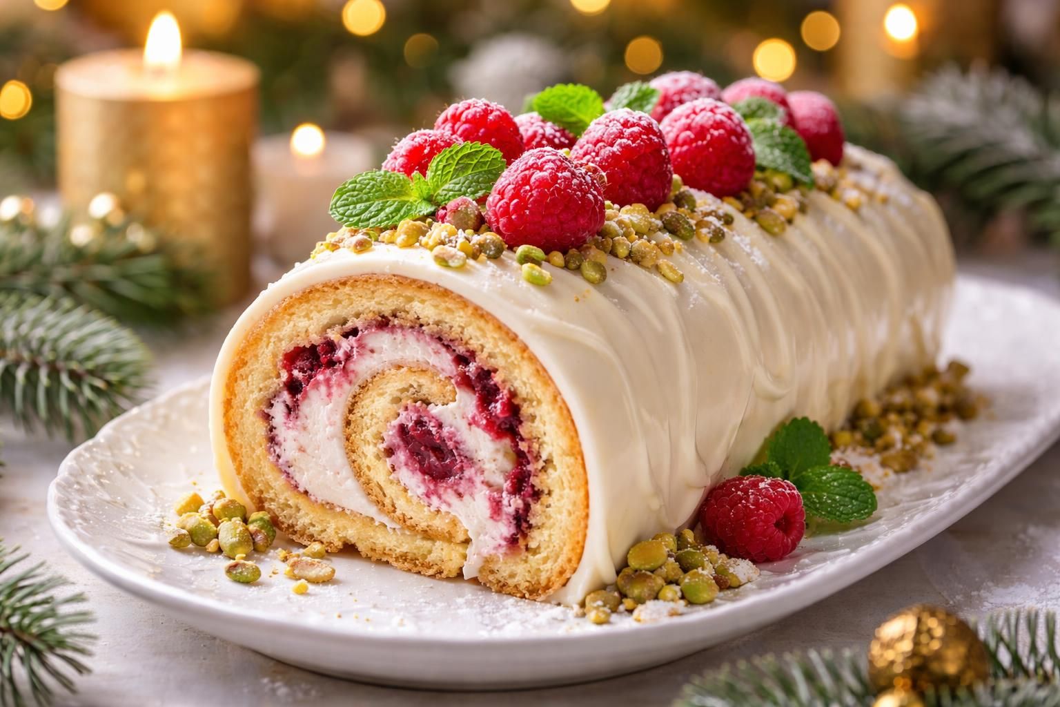 découvrez notre recette gourmande de bûche au chocolat blanc et framboise, idéale pour égayer vos fêtes avec une touche de douceur et de fraîcheur.