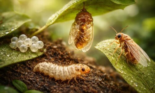 Les cycles de vie fascinants du petit insecte marron clair
