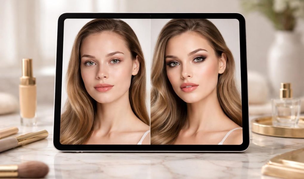 découvrez un book maquillage avant/après professionnel accessible dès l'accueil sur ipad, idéal pour présenter vos transformations avec style et efficacité.